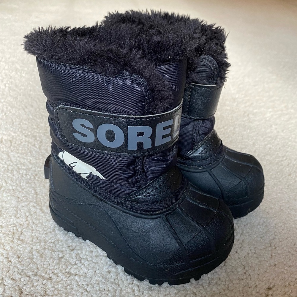 Sorel Toddler Size 7 Black Winter Snow Boots Little Kids